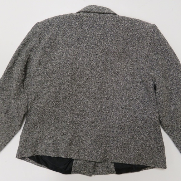 Lane Bryant Jacket Womens 14 Wool Blend Button Black Gray Collar Career Work - Picture 5 of 5